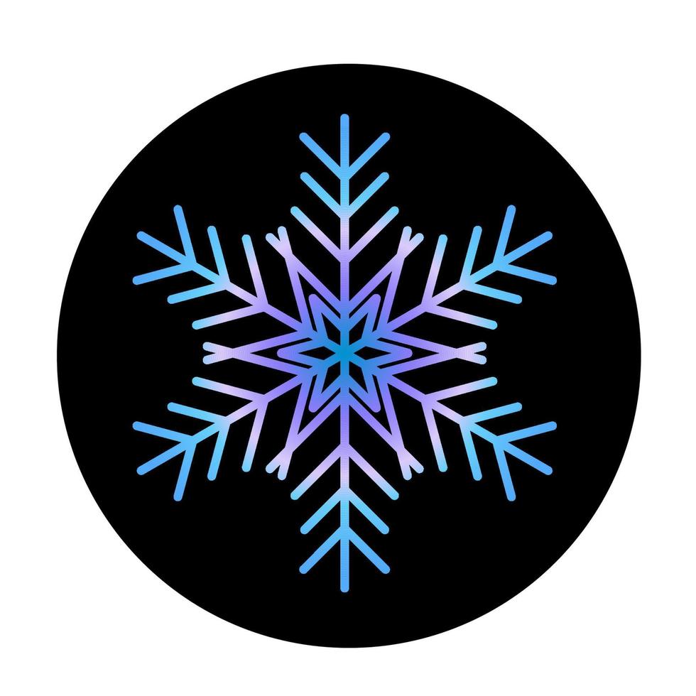 Vector blue snowflake at round background icon.  illustration for web