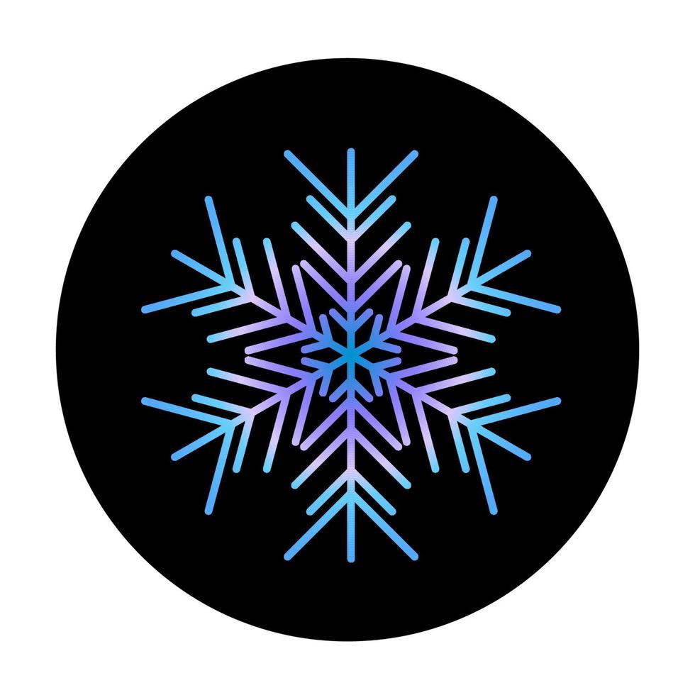Vector blue snowflake at round background icon.  illustration for web