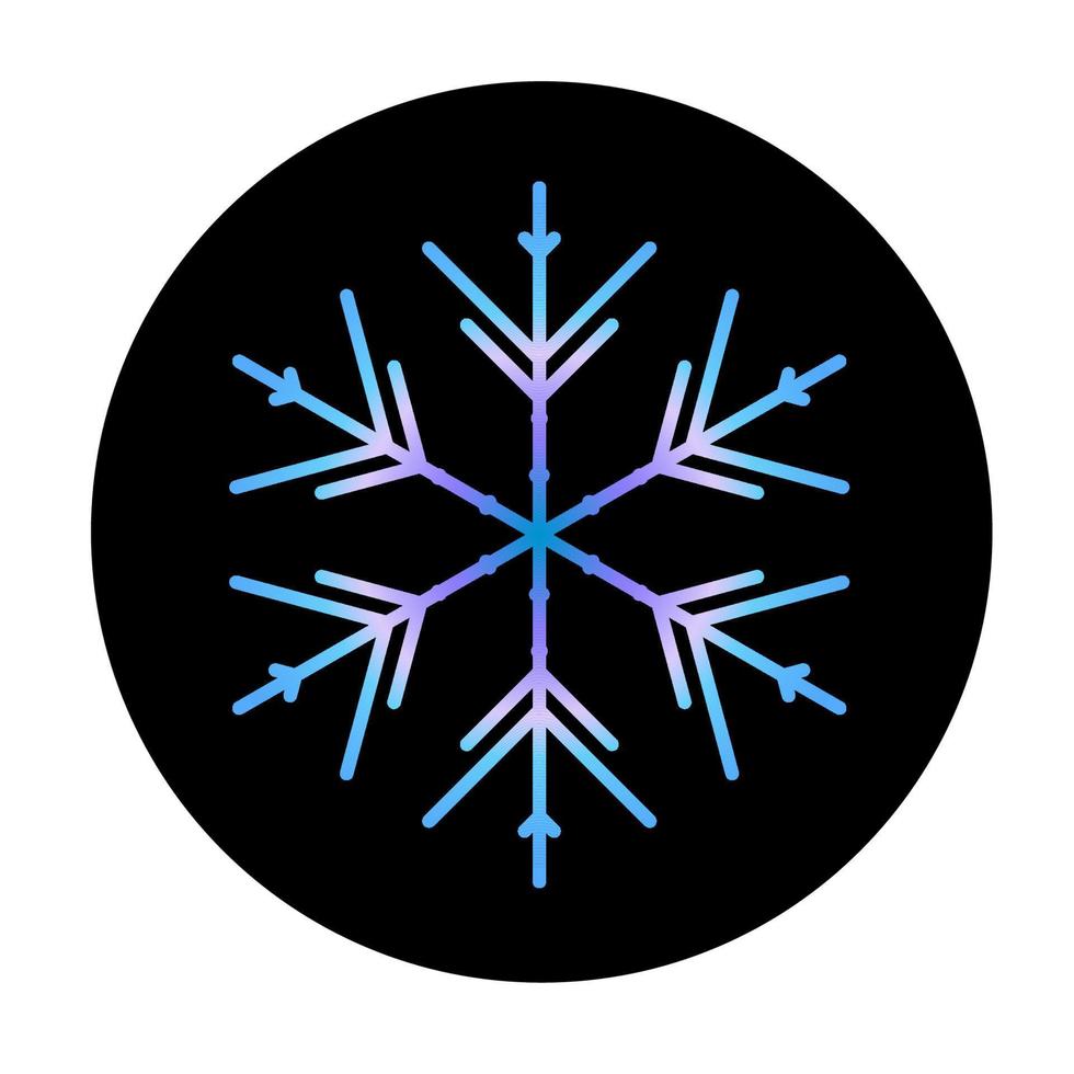 Vector blue snowflake at round background icon.  illustration for web
