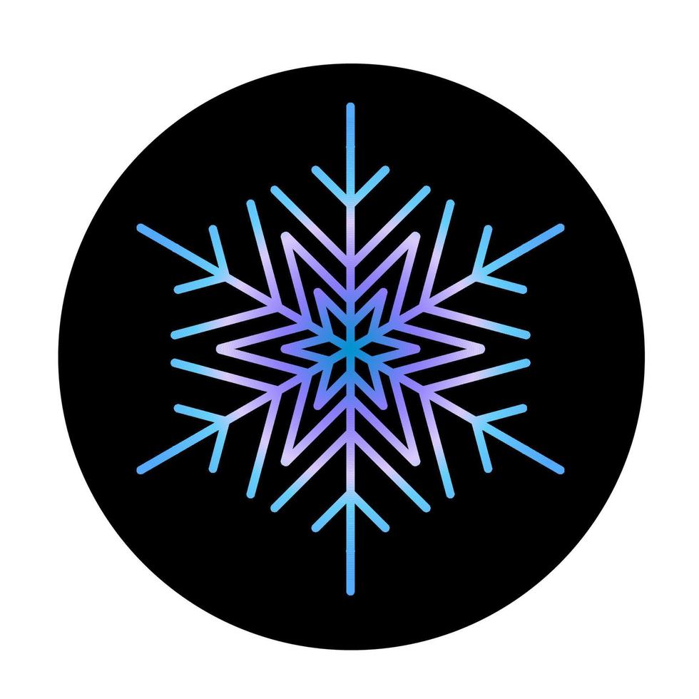 Vector blue snowflake at round background icon.  illustration for web