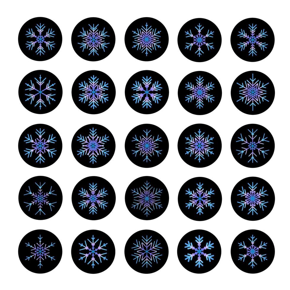 Vector set of various snowflakes icons.  illustration for web