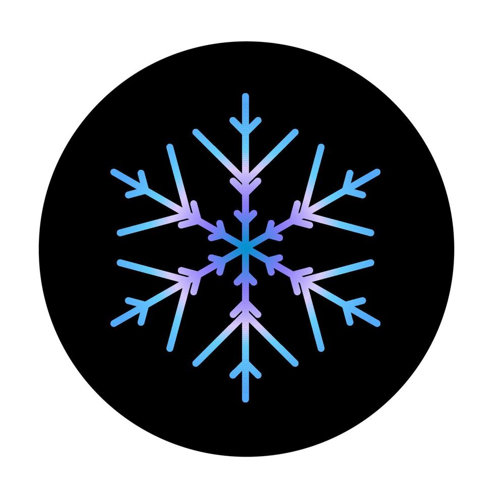 Vector blue snowflake at round background icon.  illustration for web
