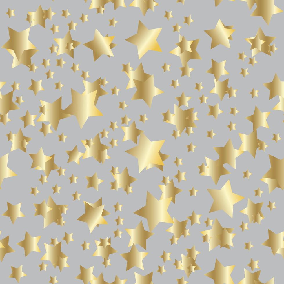 fondo de estrellas doradas. cielo nocturno de patrones sin fisuras vector