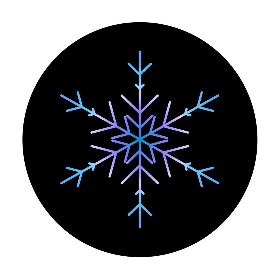 Vector blue snowflake at round background icon.  illustration for web