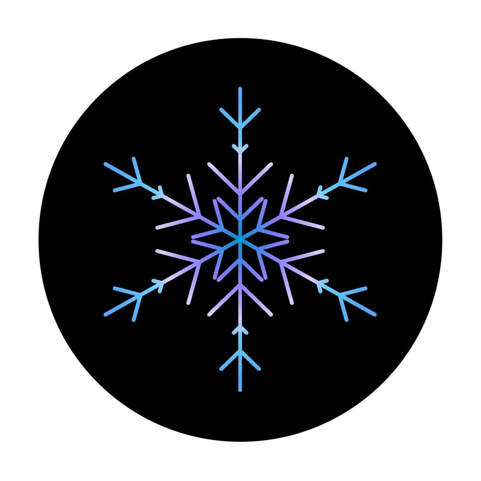 Vector blue snowflake at round background icon.  illustration for web