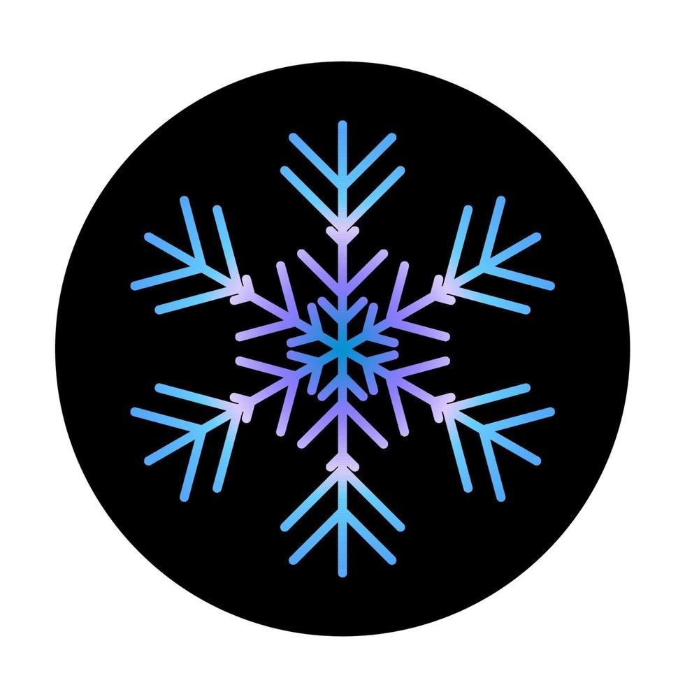 Vector blue snowflake at round background icon.  illustration for web
