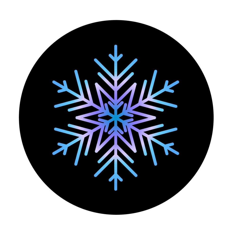 Vector blue snowflake at round background icon.  illustration for web