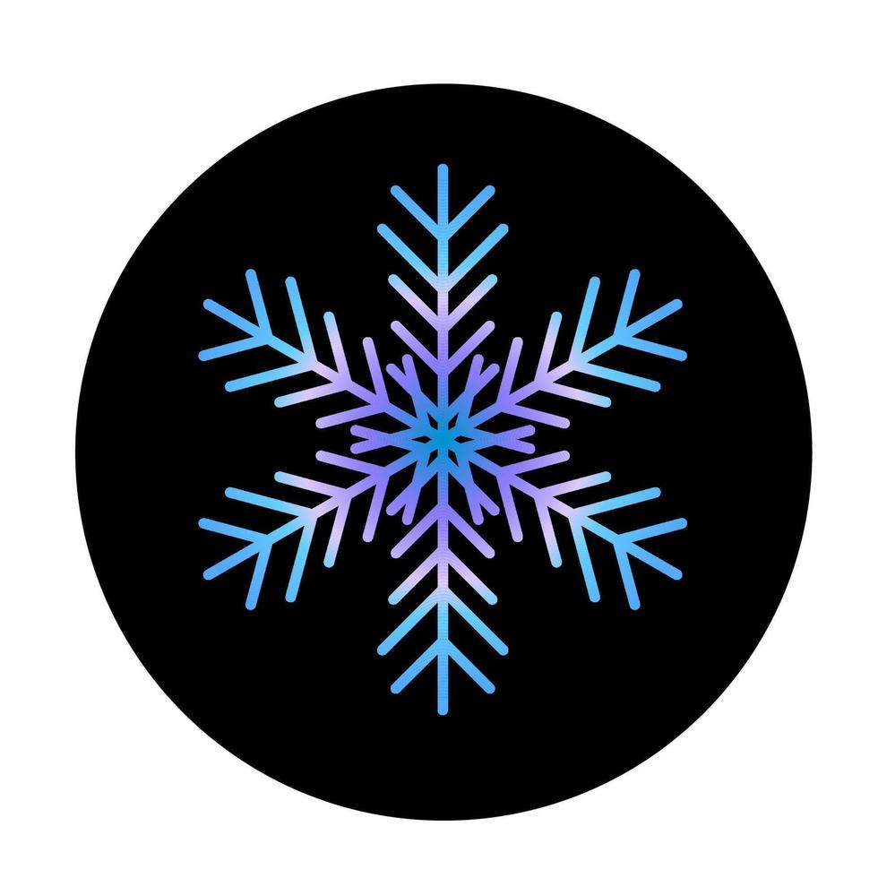 Vector blue snowflake at round background icon.  illustration for web