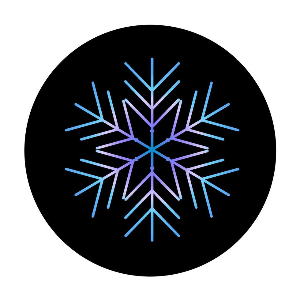 Vector blue snowflake at round background icon.  illustration for web