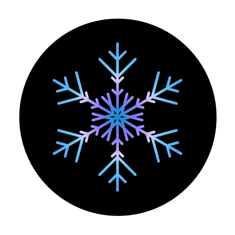 Vector blue snowflake at round background icon.  illustration for web