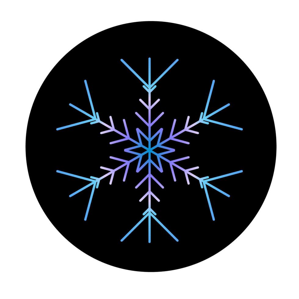 Vector blue snowflake at round background icon.  illustration for web