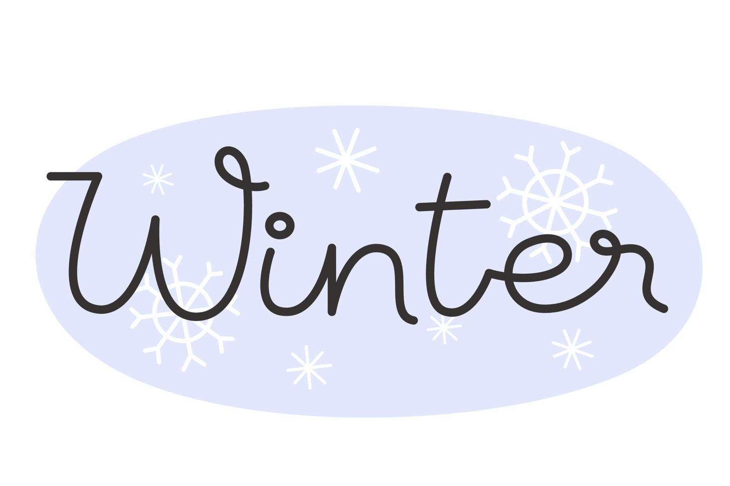 Winter handwritten card in flat style vector