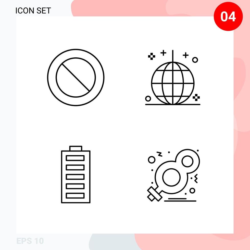 Vector Pack of 4 Icons in Line Style Creative Outline Pack isolated on White Background for Web and Mobile Creative Black Icon vector background