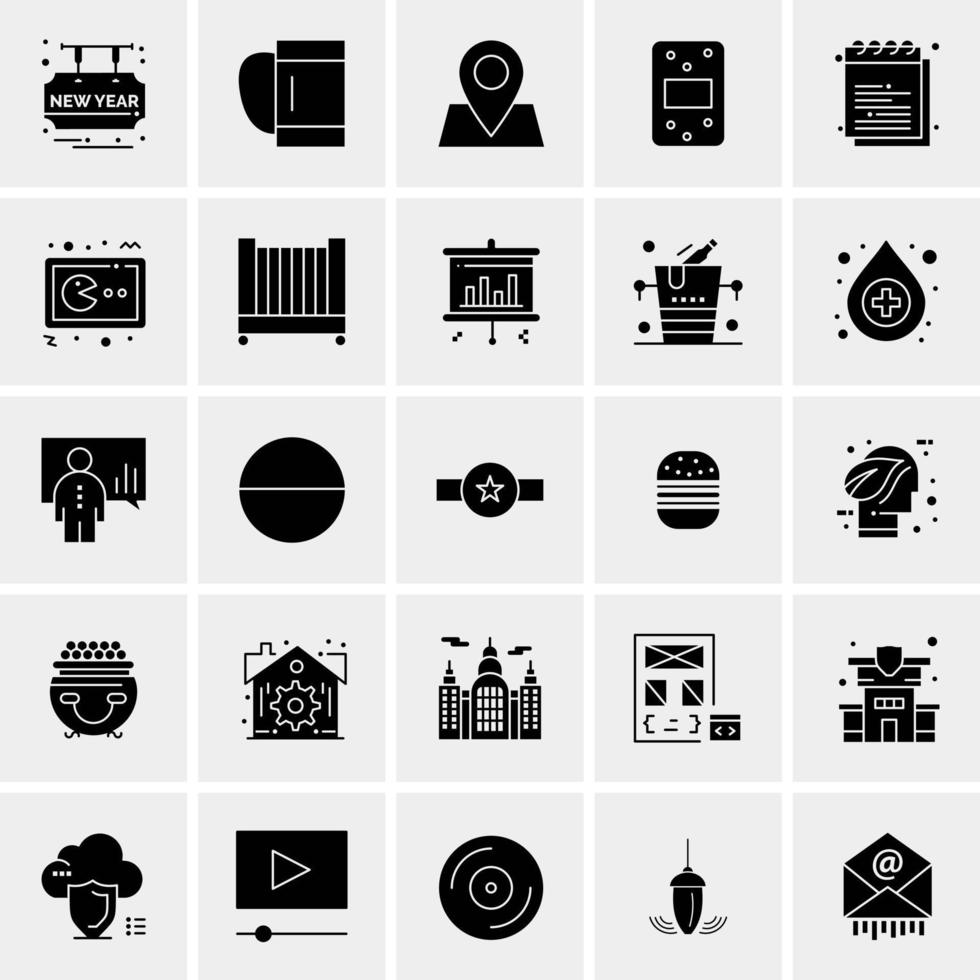 25 iconos de negocios universales vector ilustración de icono creativo para usar en proyectos relacionados con la web y dispositivos móviles