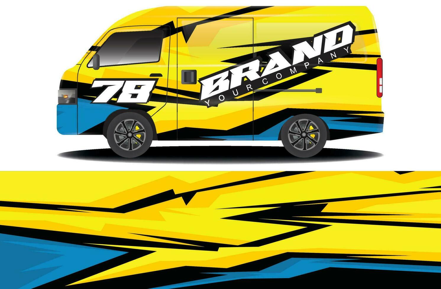 cargo van wrap sticker design. Abstract graphic line racing background kit design for vehicle wrap, race car, camper car, rally car, and more vector