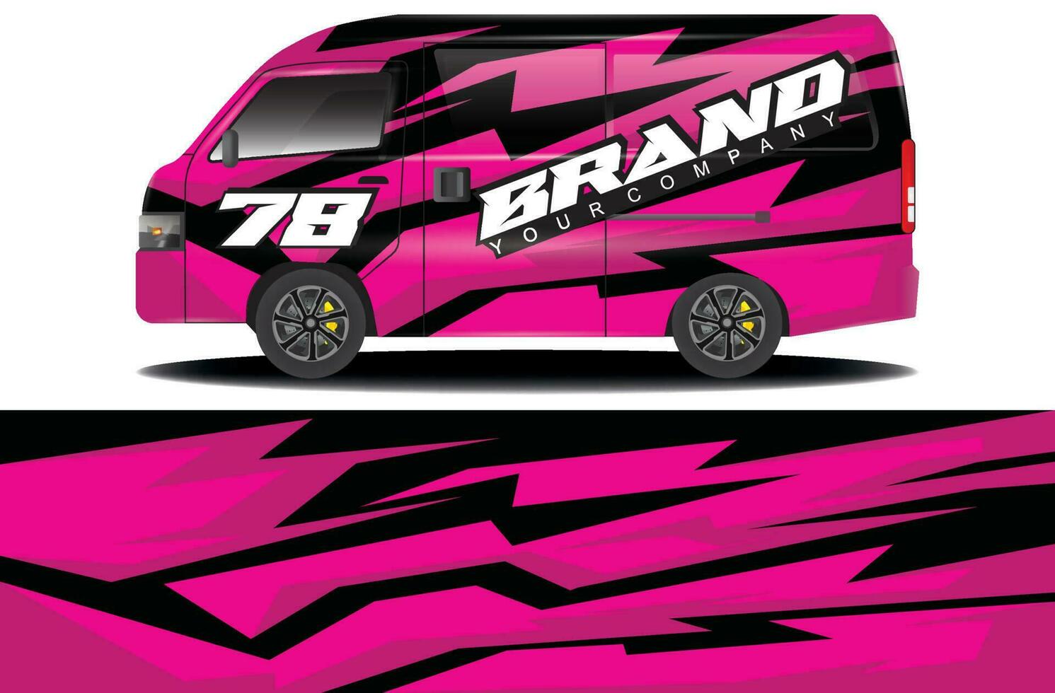 cargo van wrap sticker design. Abstract graphic line racing background kit design for vehicle wrap, race car, camper car, rally car, and more vector
