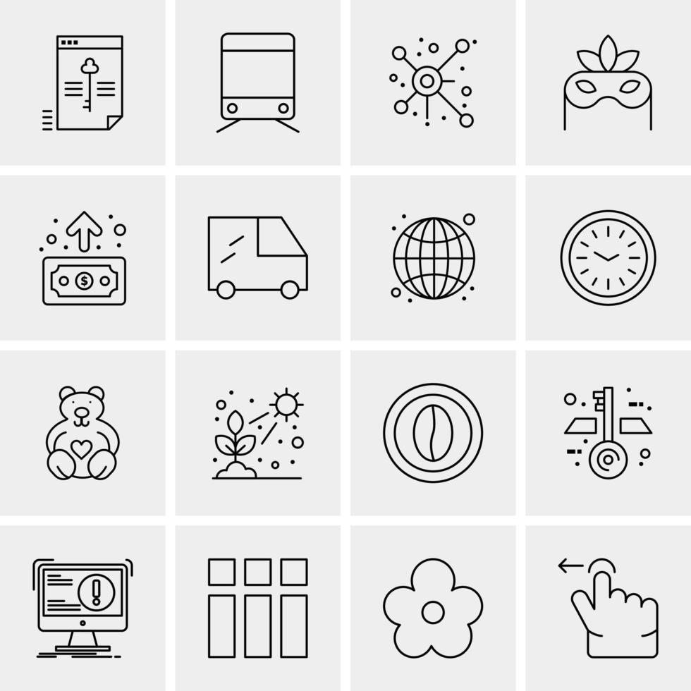 16 iconos de negocios universales vector ilustración de icono creativo para usar en proyectos relacionados con la web y dispositivos móviles