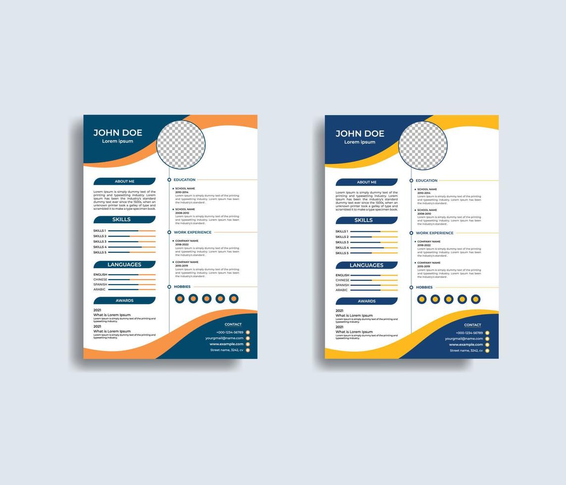 Clean and simple creative cv template design vector