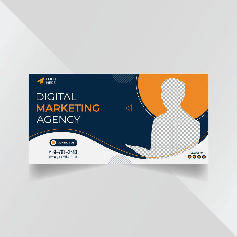 plantilla de banner de cartelera de agencia de marketing digital vector