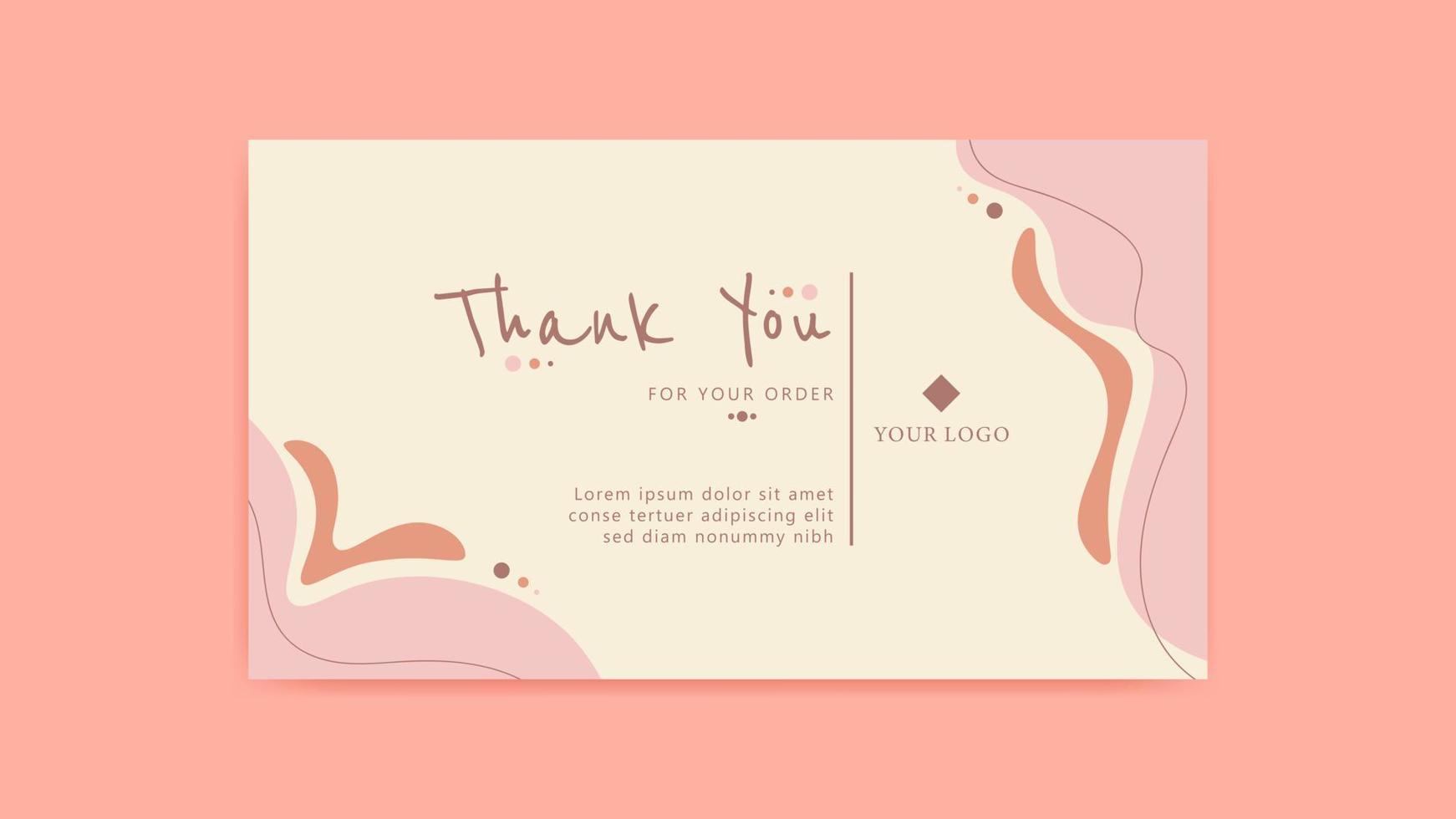 plantilla de tarjeta de agradecimiento, tarjeta de visita del cliente, plantilla de saludo estético, tarjeta de pequeña empresa personalizada imprimible vector