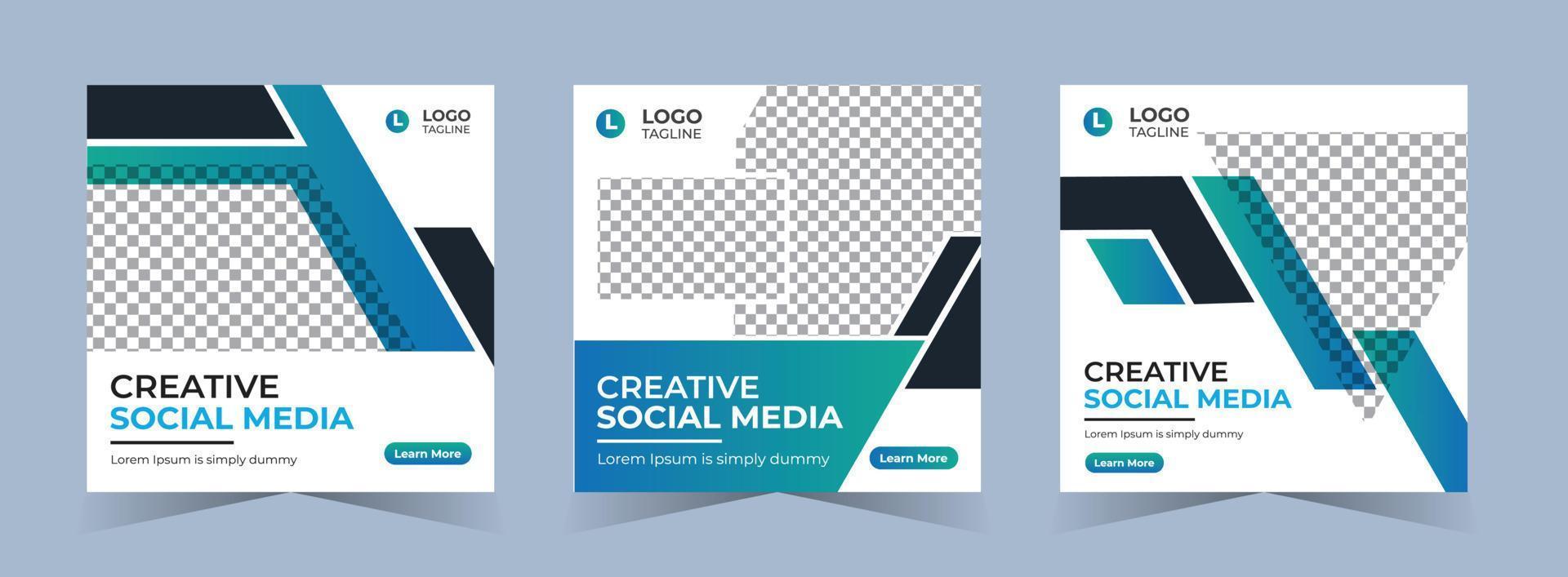 Digital marketing agency social media post and web banner template vector