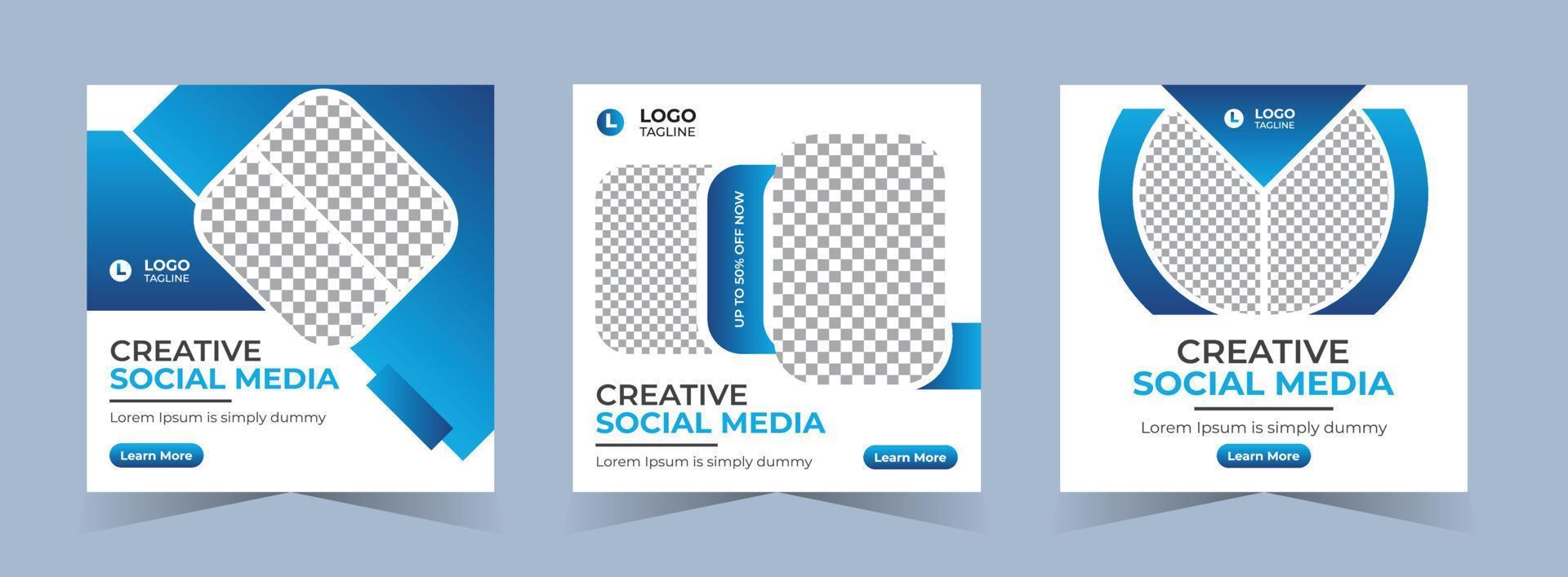 Digital marketing agency social media post and web banner template vector