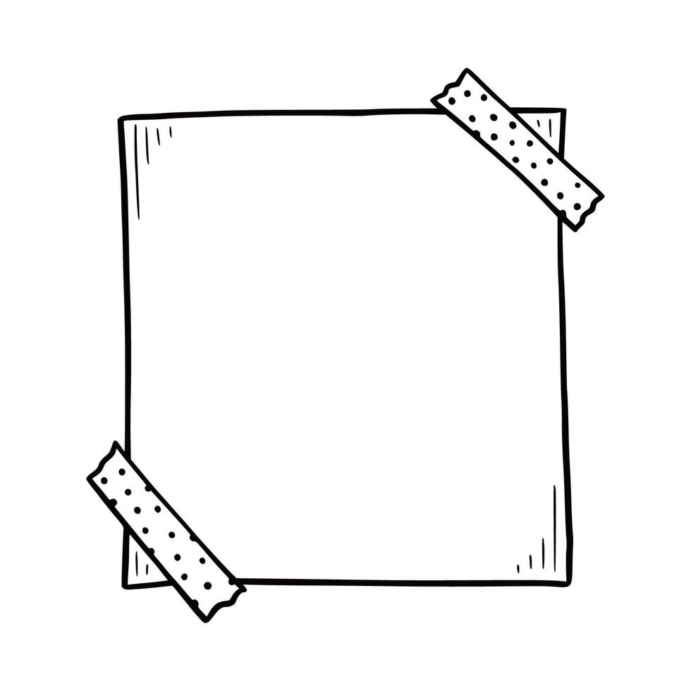 Hand drawn paper memo sticky. Doodle vector