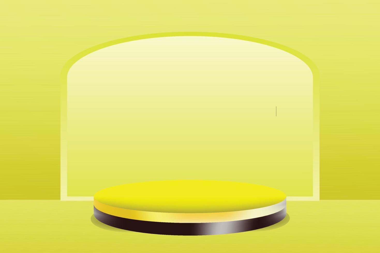 vector abstracto que representa la forma 3d para colocar el producto con espacio de copia. podio redondo amarillo moderno. ilustración vectorial