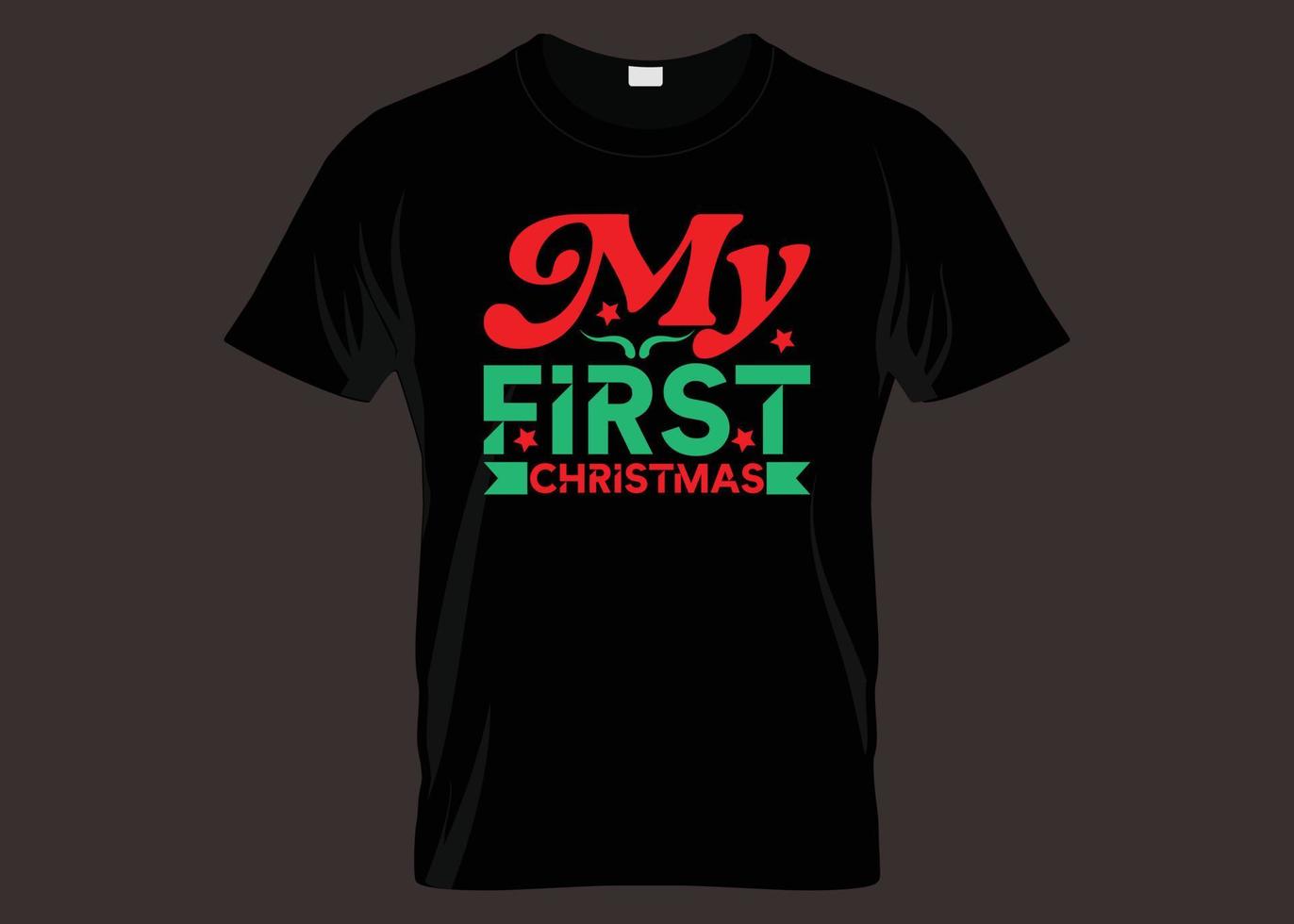 My First Christmas Typography T-shirt Design vector