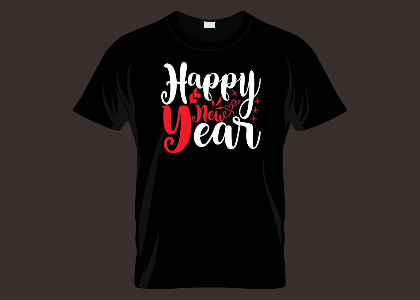 Happy New Year Typography T-shirt Design vector