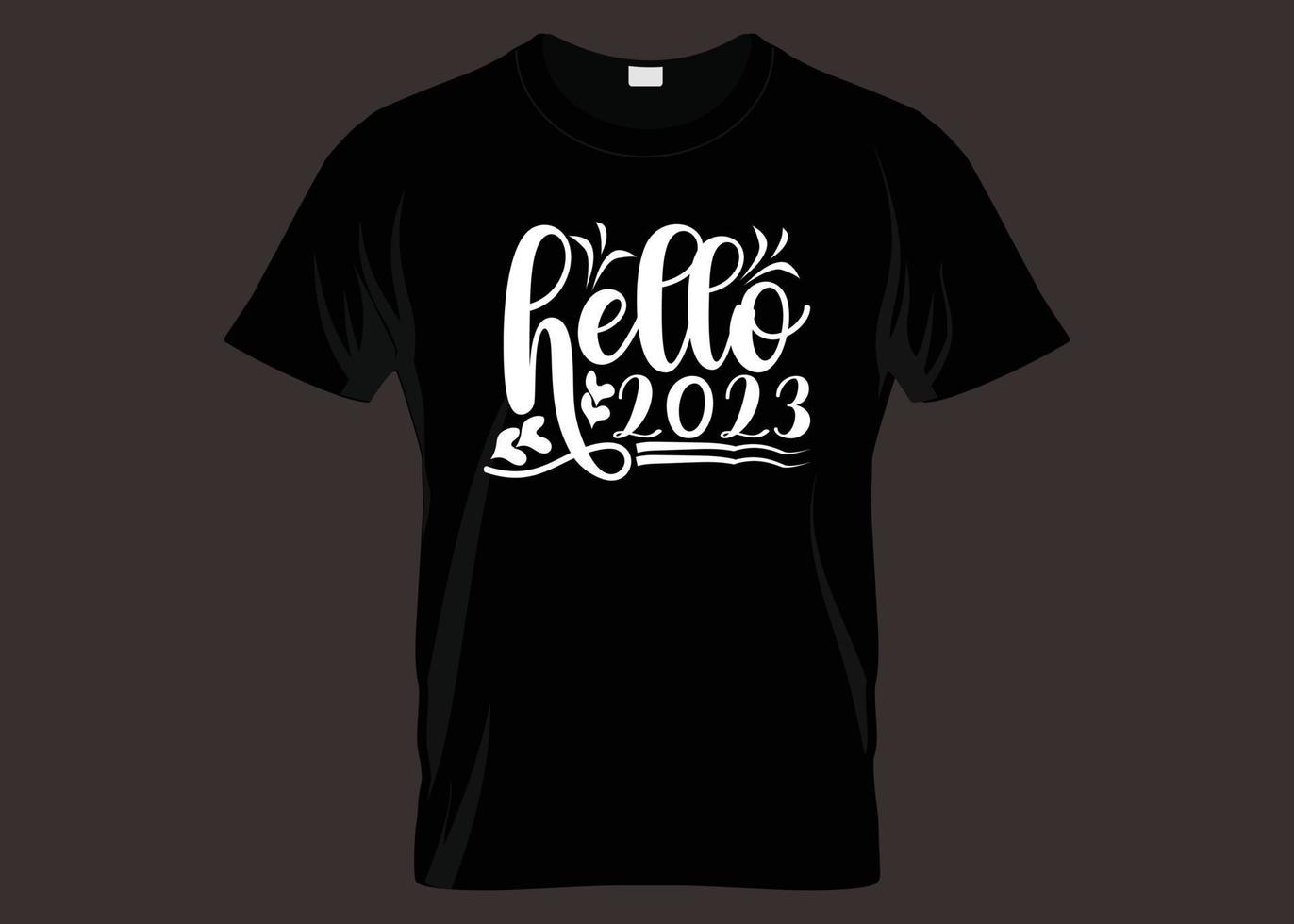 Hello 2023 Typography T-shirt Design vector