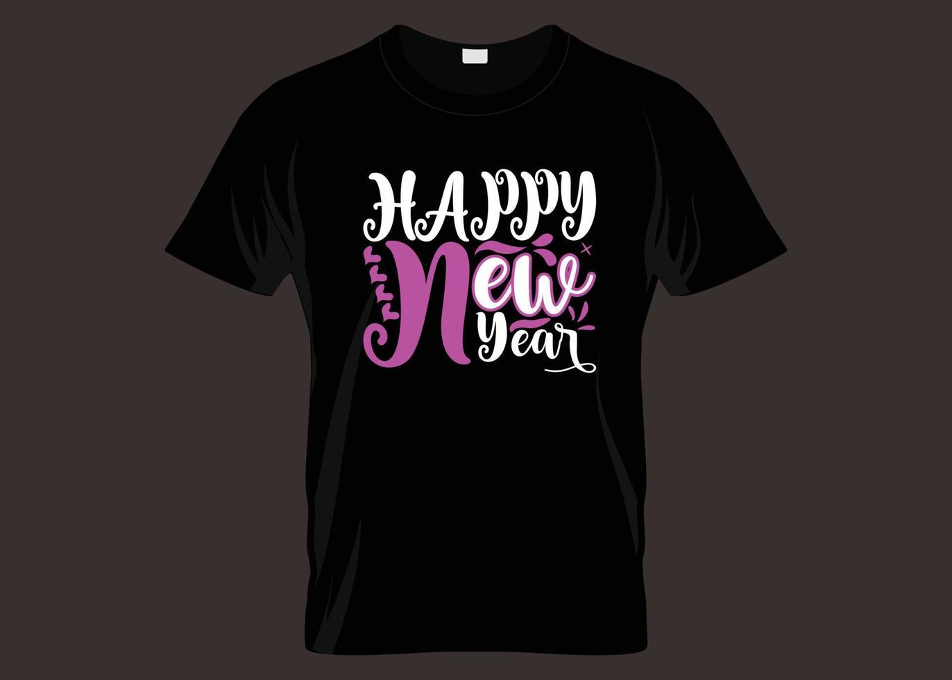 Happy New Year Typography T-shirt Design vector
