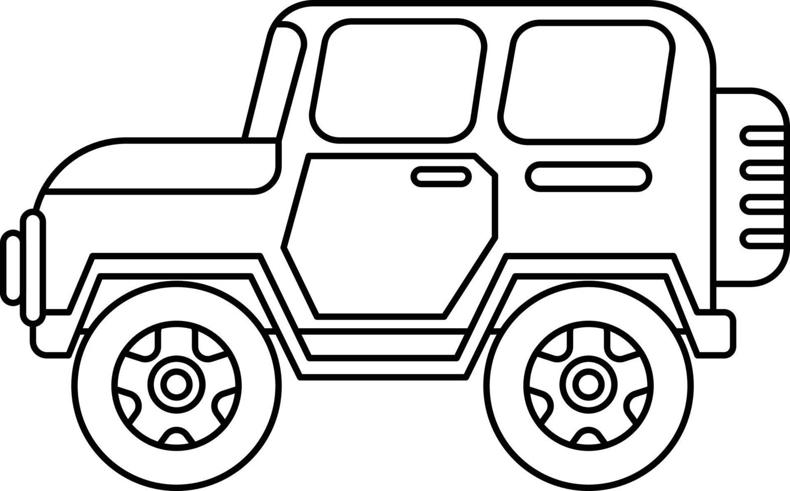 car icon in outline style on a white background illustration vector