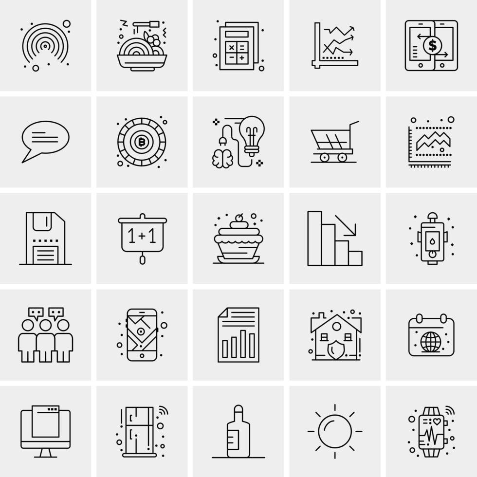 25 iconos de negocios universales vector ilustración de icono creativo para usar en proyectos relacionados con la web y dispositivos móviles