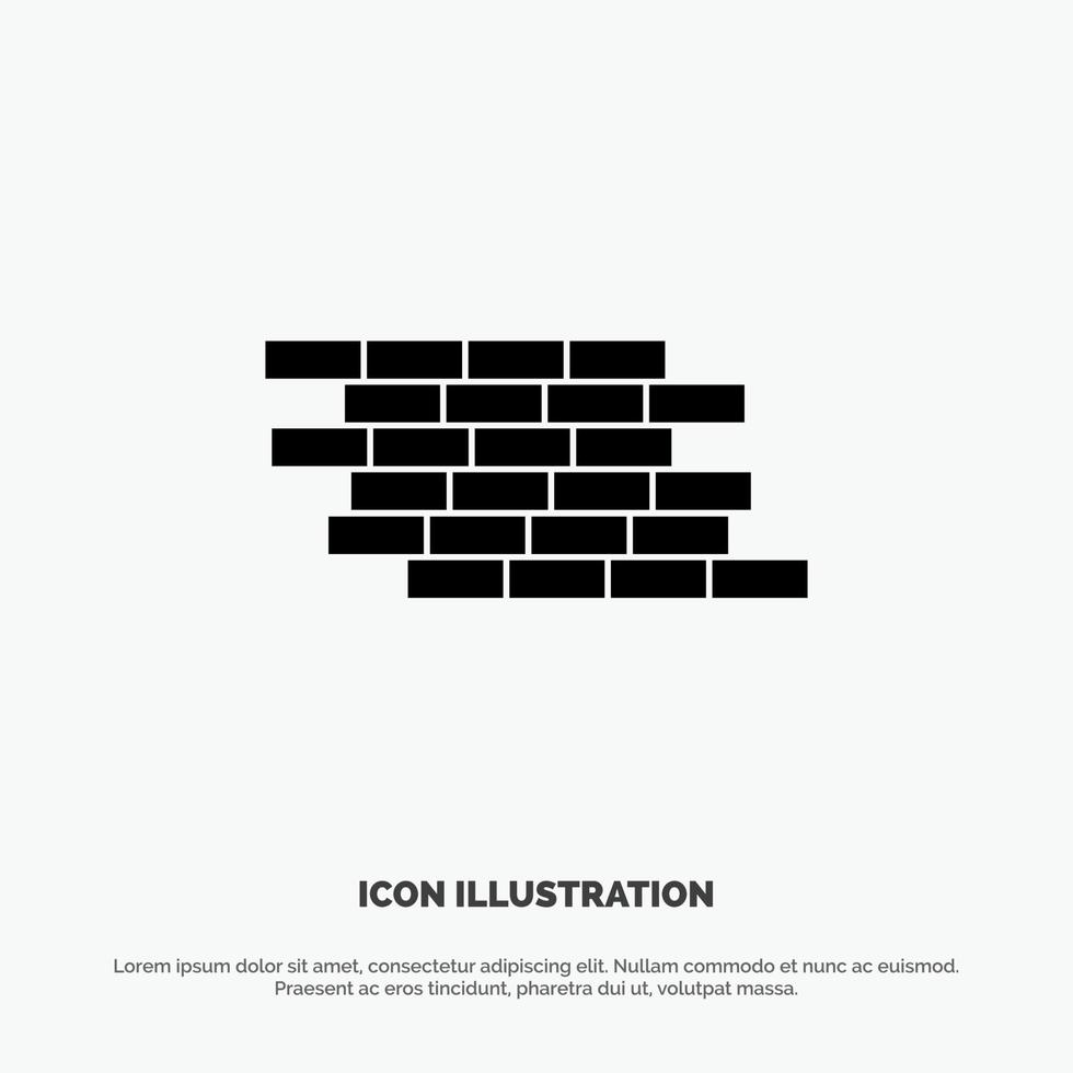 Firewall Security Wall Brick Bricks solid Glyph Icon vector