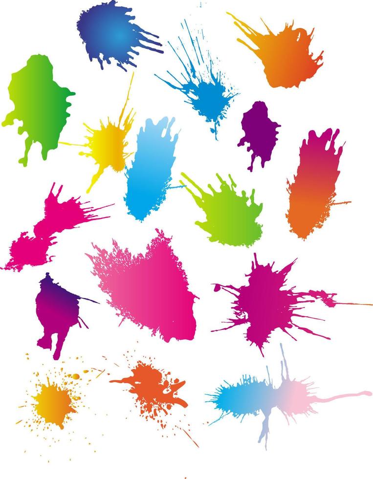 Color paint splashes vector