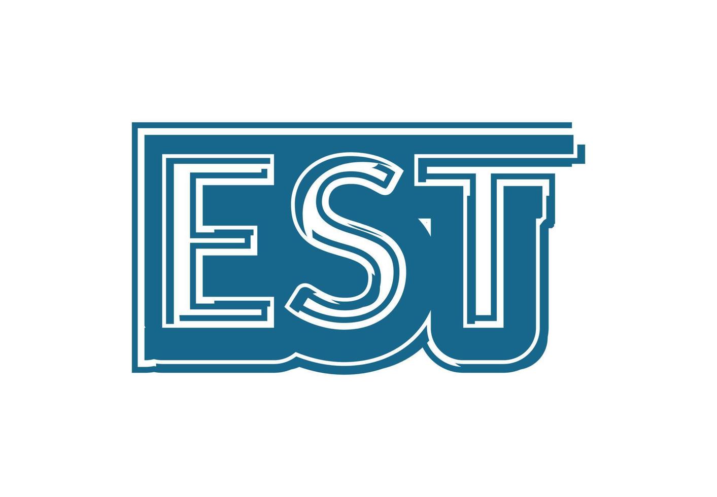 EST letter logo and icon design template vector