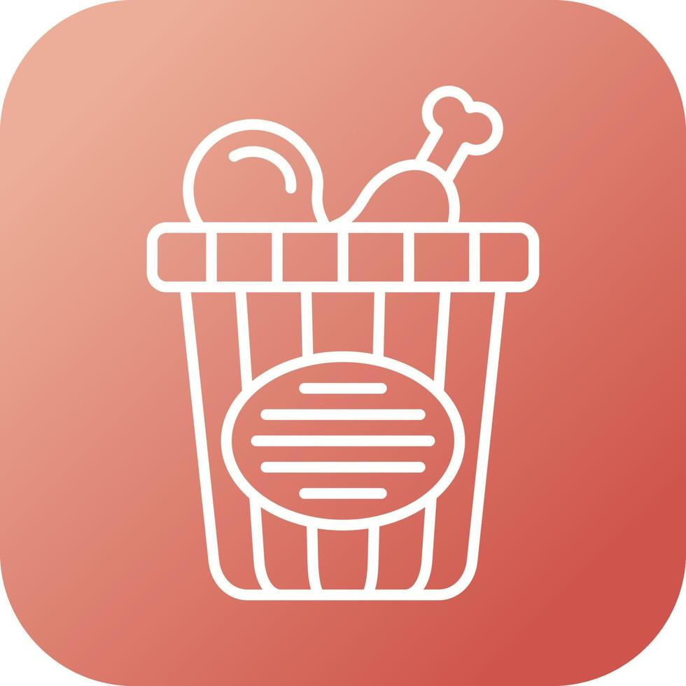 Chicken Bucket Vector Icon