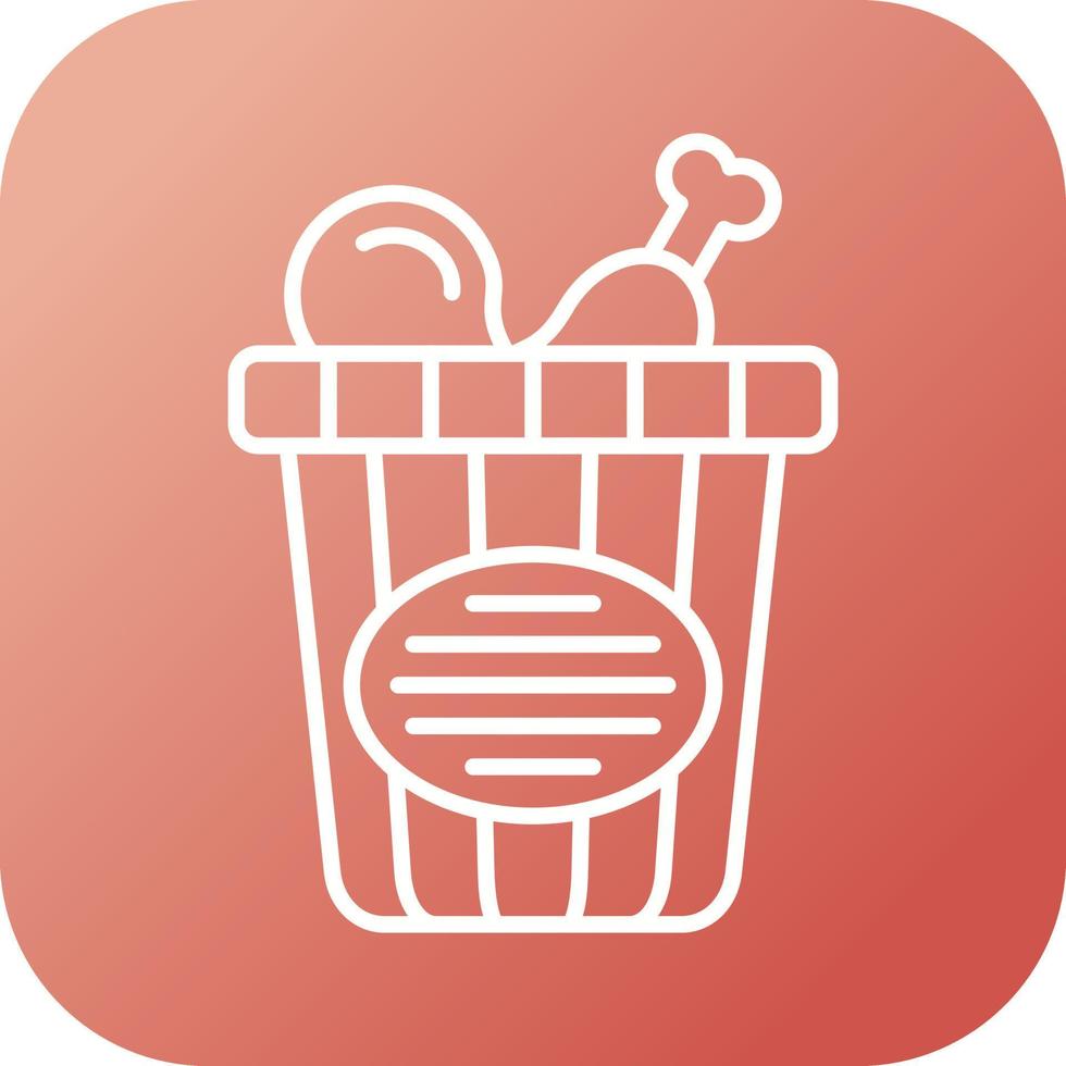 Chicken Bucket Vector Icon