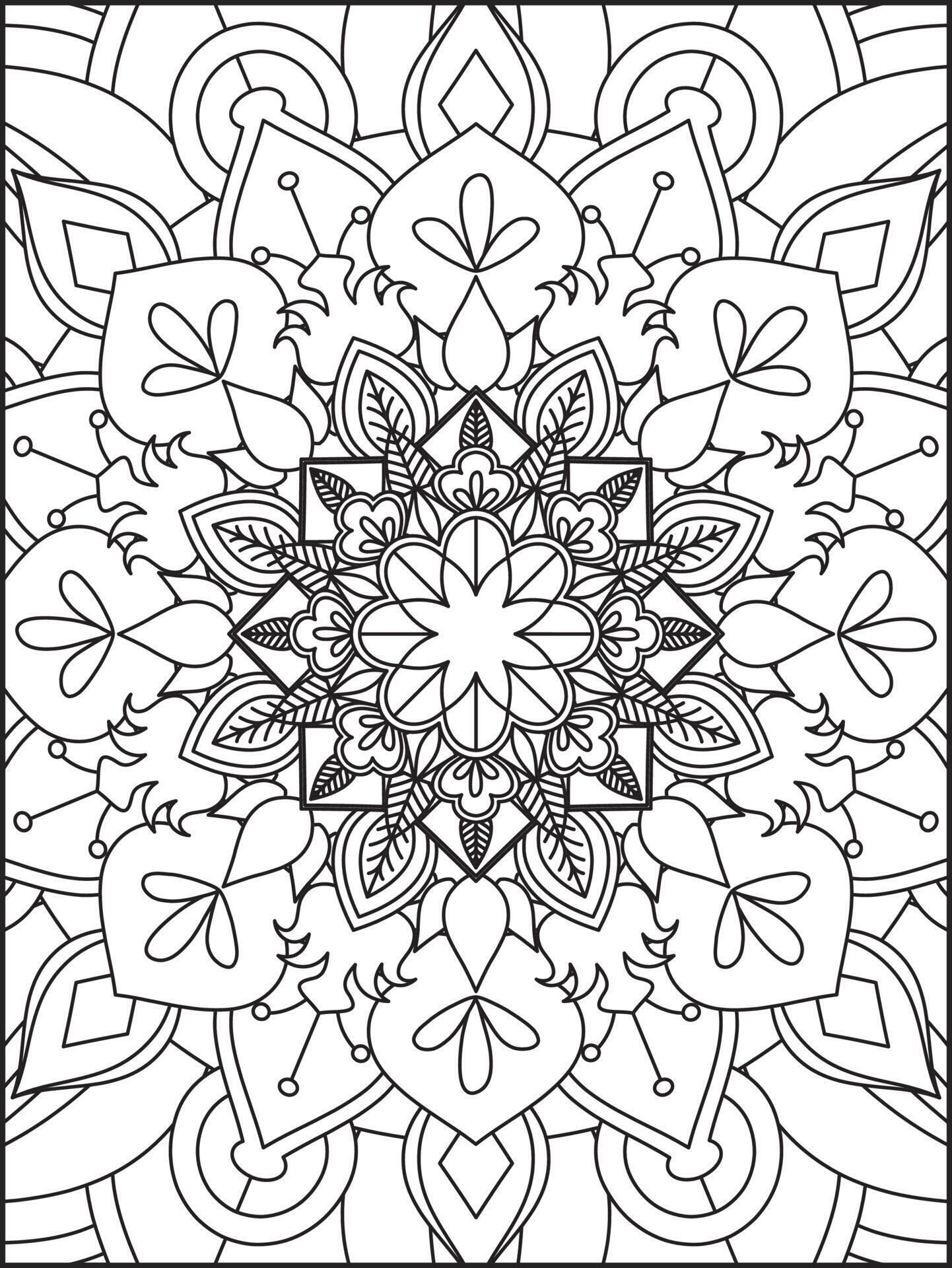 Mandala Coloring Pages Adult Coloring - Mandala Coloring Pages Adult Coloring Pages Pattern Coloring Page Vector 