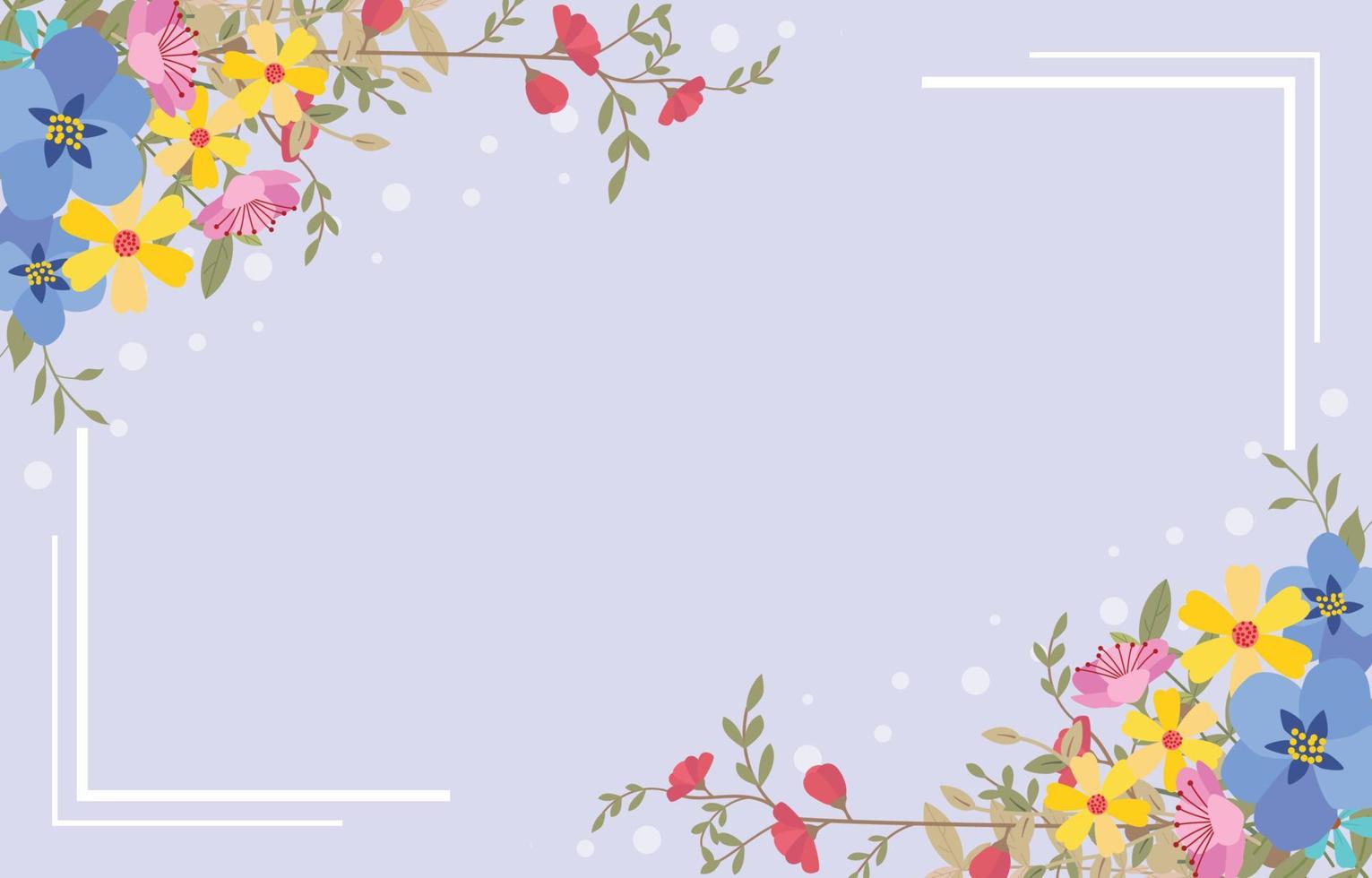 Spring Floral Border Background vector