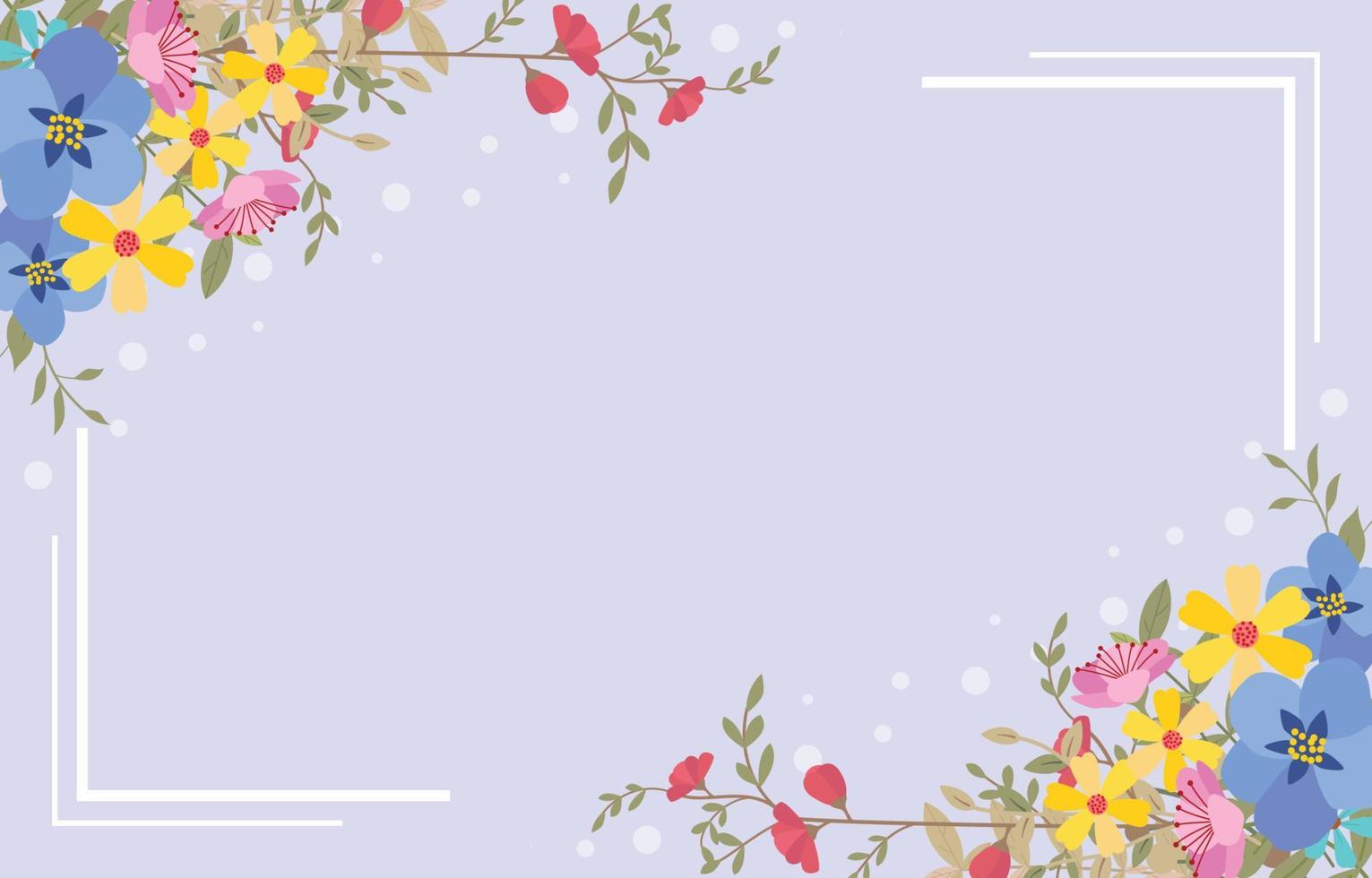 fondo de borde floral de primavera vector