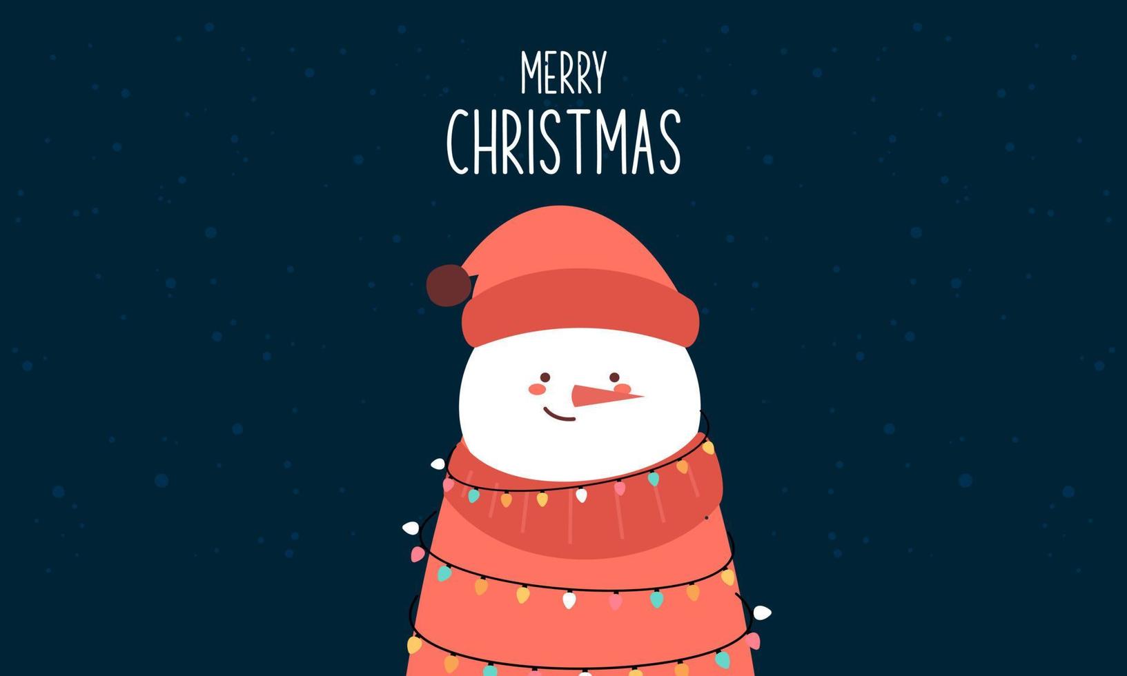 Merry Christmas with Happy Snowman Background vector