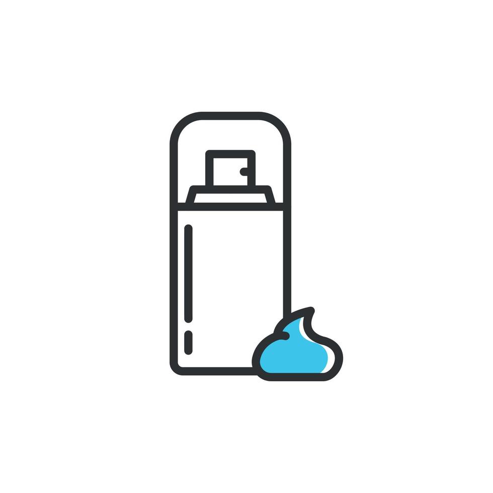 gel de afeitar o icono de línea de crema. símbolo de contorno de espuma de afeitar. ilustración vectorial vector