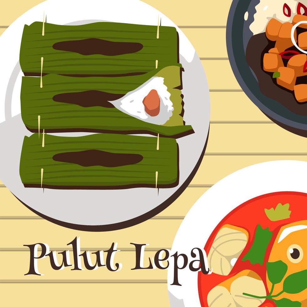 pulut lepa flat style illustration vector design
