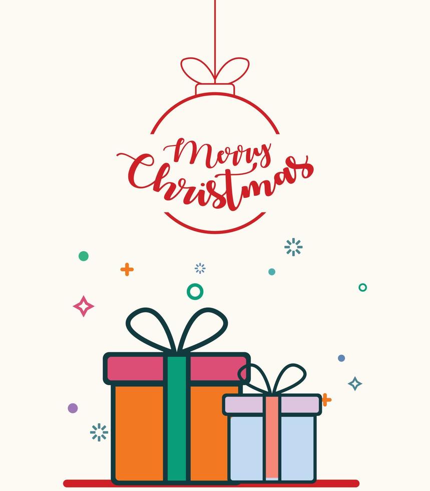 Merry Christmas Gift pack design, Vector template