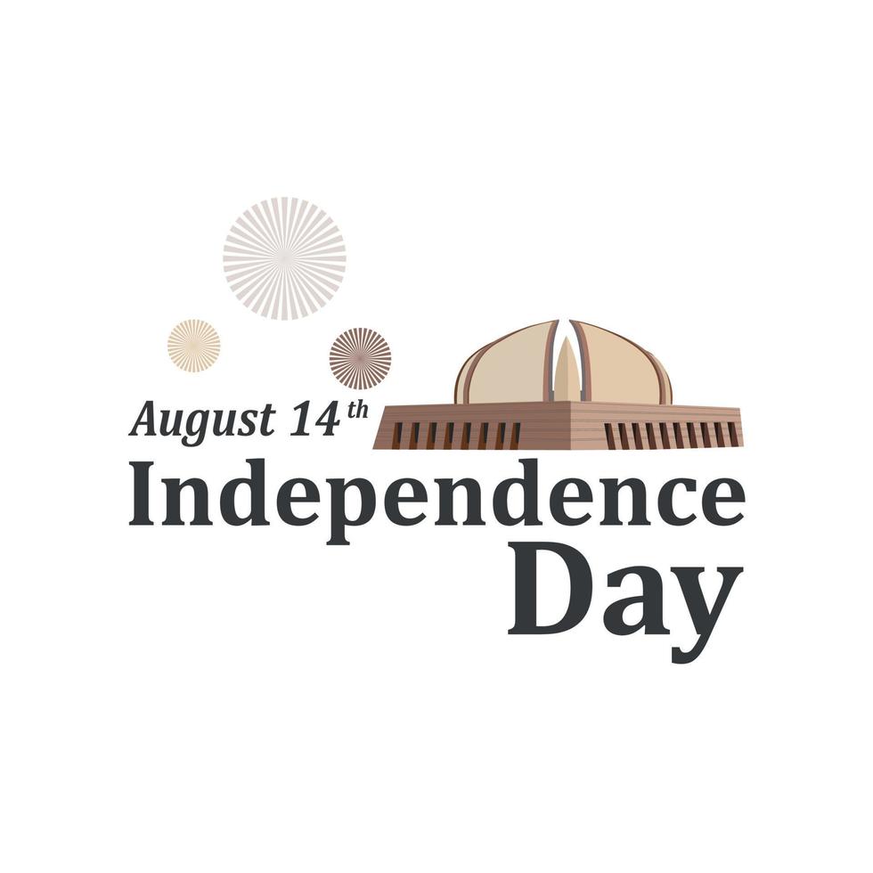 14th August, Independence day with Pakistan monument vector