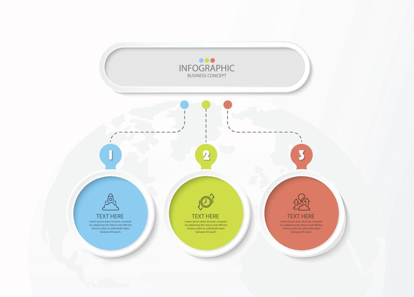 Infographic with 3 steps, process or options. vector