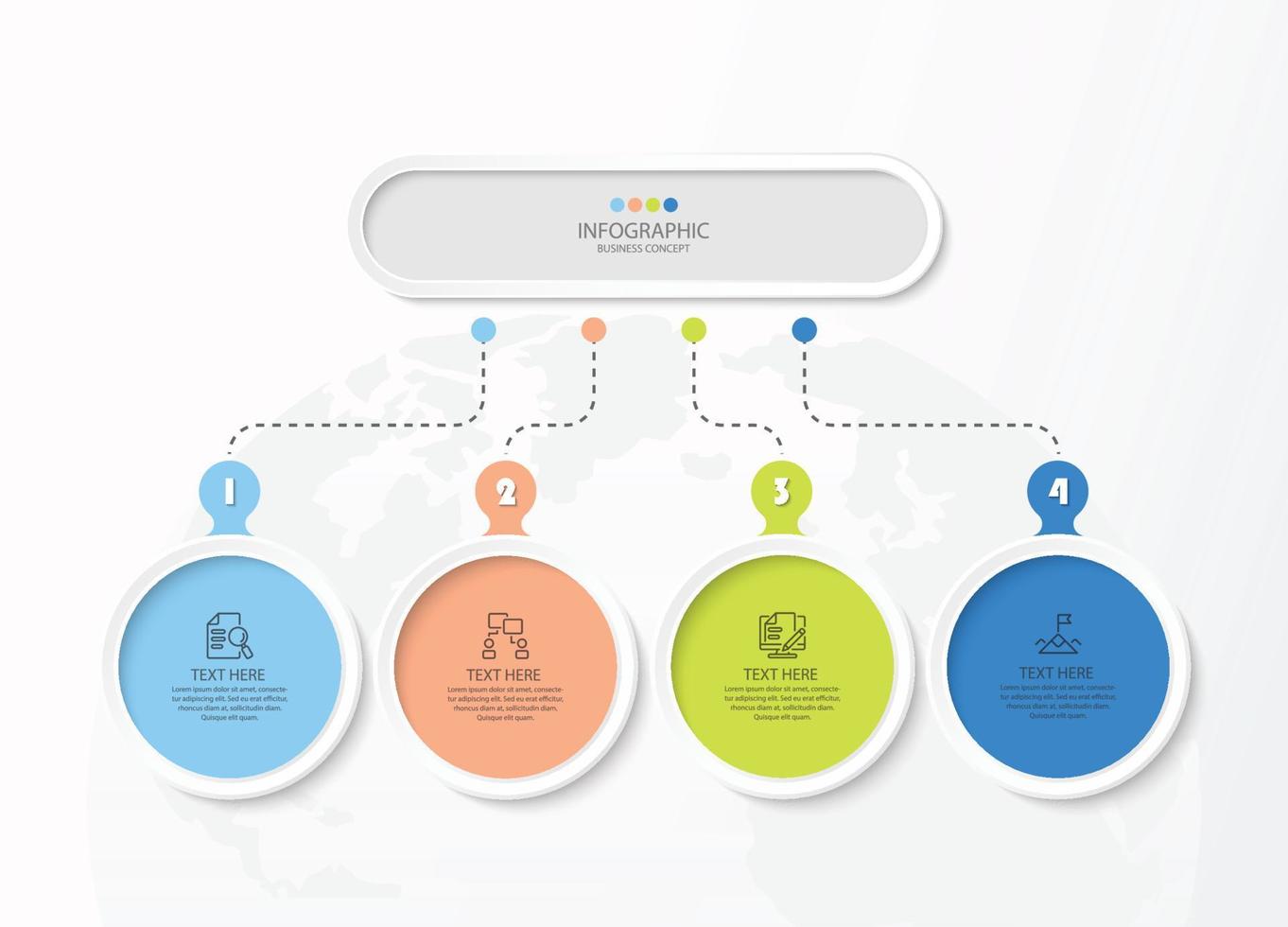 Infographic with 4 steps, process or options. vector