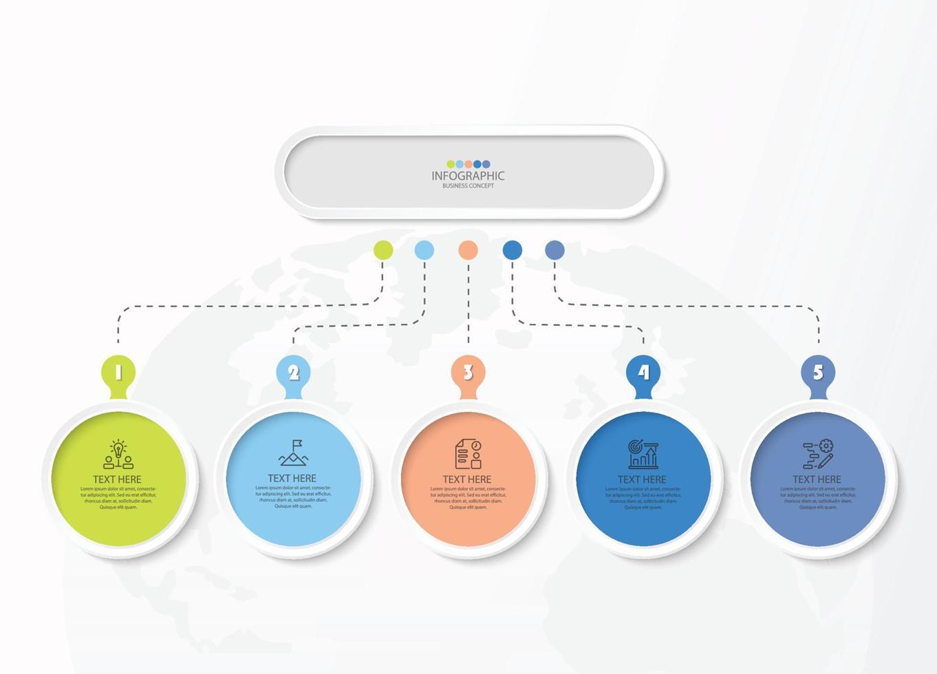 Infographic with 5 steps, process or options. vector